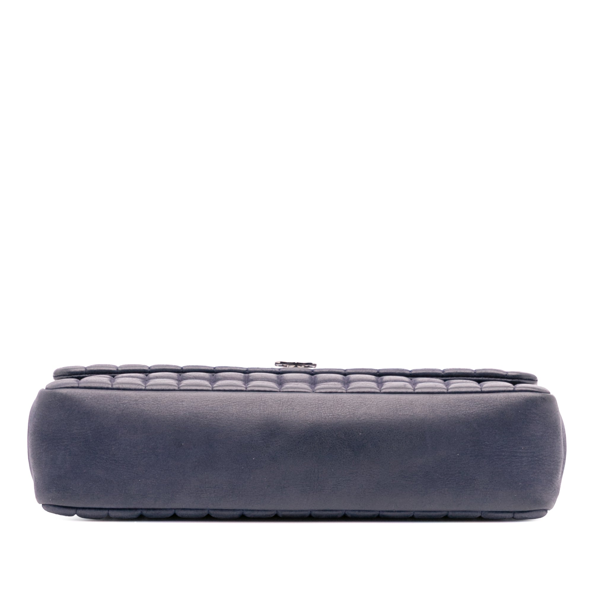 Chocolate Bar Iridescent Calfskin Bubble Flap