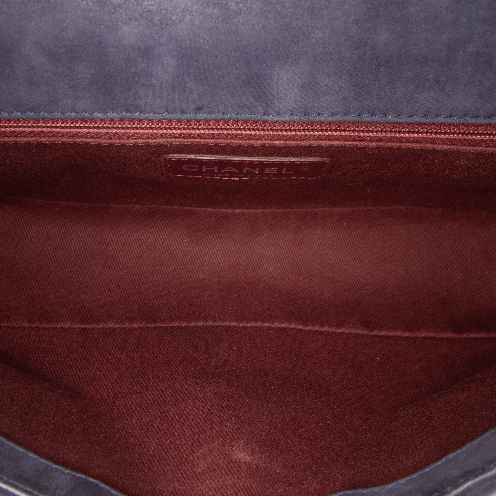 Chocolate Bar Iridescent Calfskin Bubble Flap