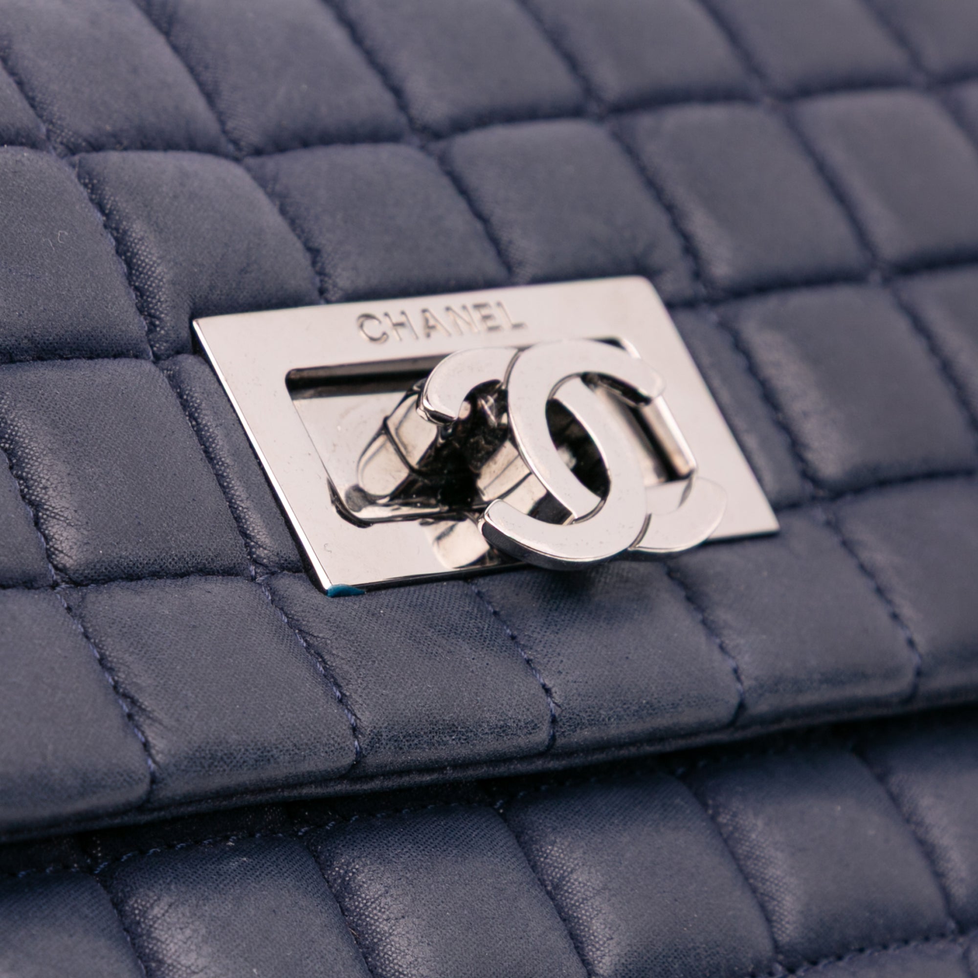 Chocolate Bar Iridescent Calfskin Bubble Flap