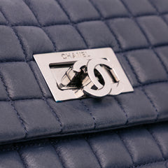 Chocolate Bar Iridescent Calfskin Bubble Flap