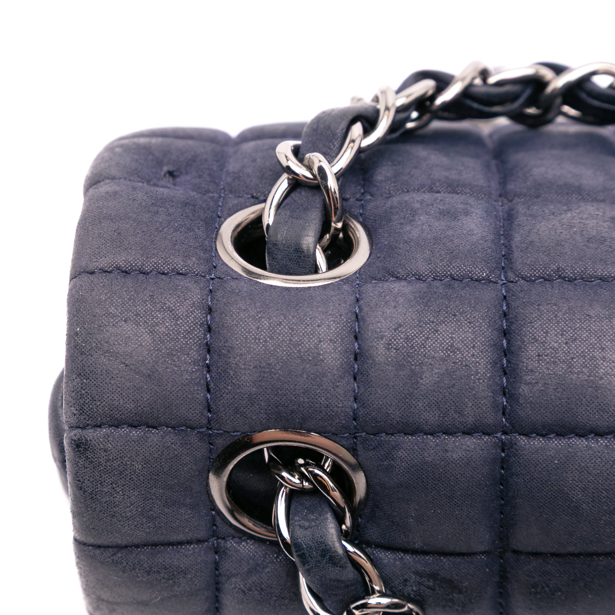 Chocolate Bar Iridescent Calfskin Bubble Flap