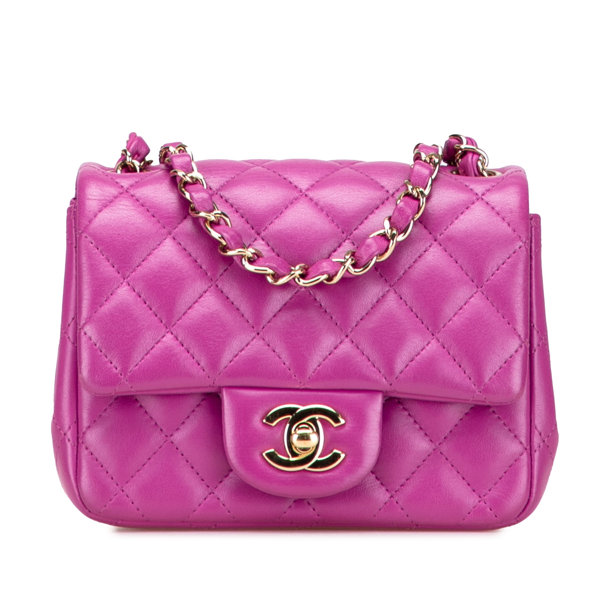 Mini Square Classic Lambskin Single Flap