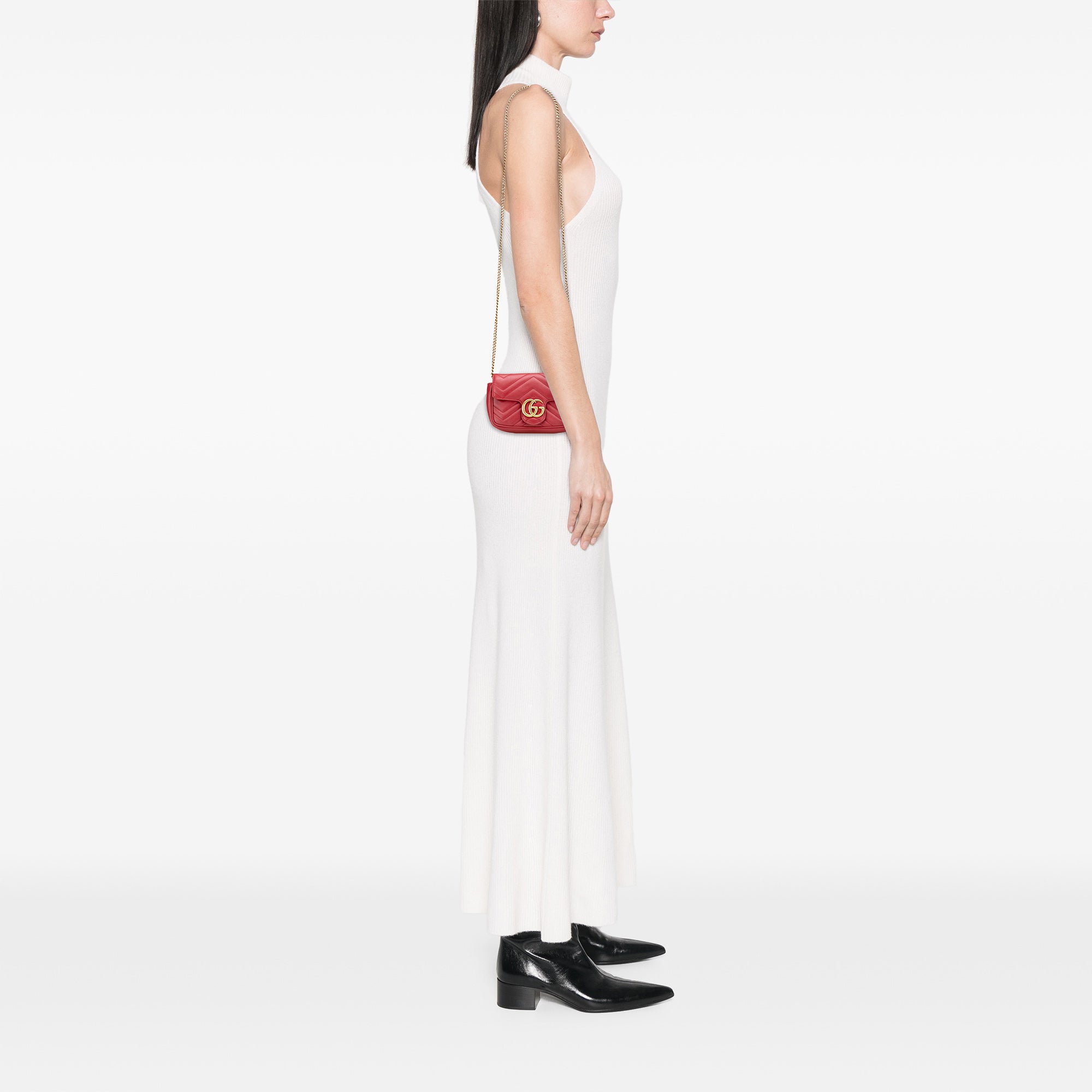 Mini GG Marmont Matelasse Leather Flap Crossbody