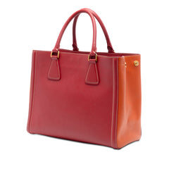 Bicolor Saffiano Lux Satchel
