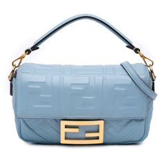 Mini Zucca Embossed Leather Baguette Satchel
