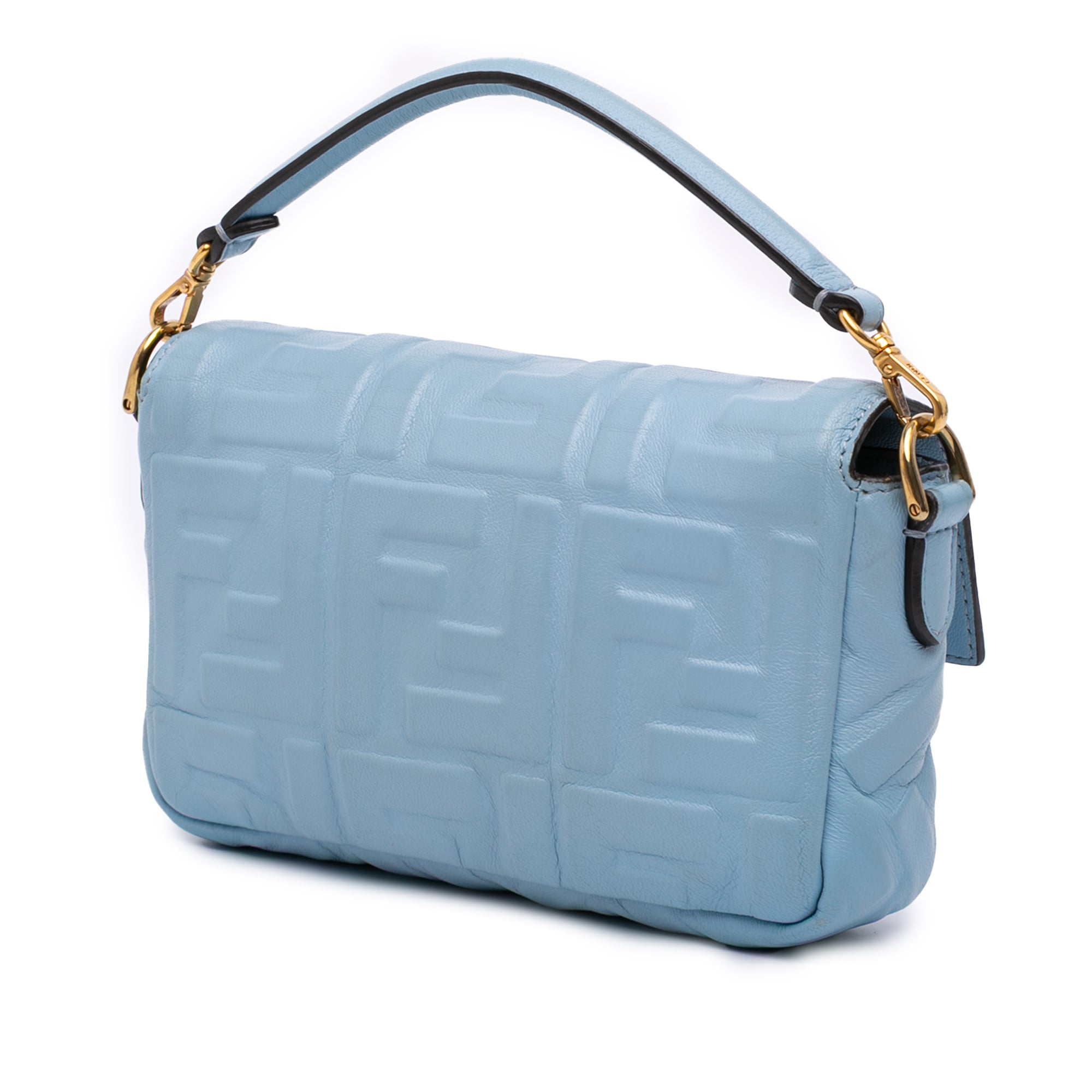 Mini Zucca Embossed Leather Baguette Satchel