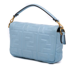Mini Zucca Embossed Leather Baguette Satchel
