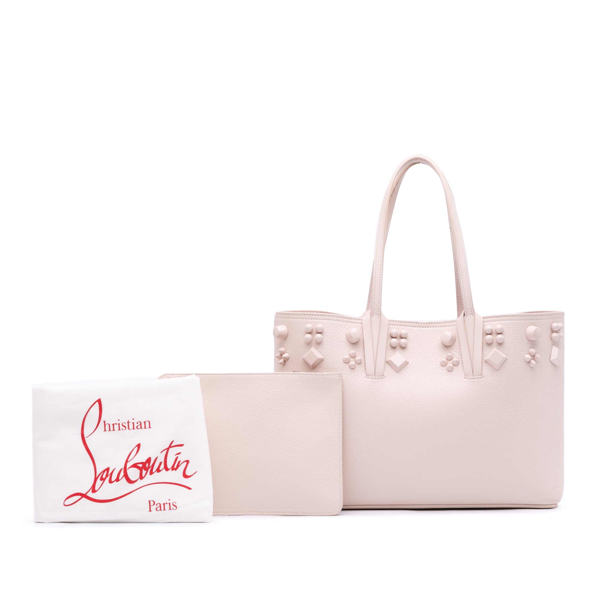 Small Grained Calfskin Studded Cabata Tote