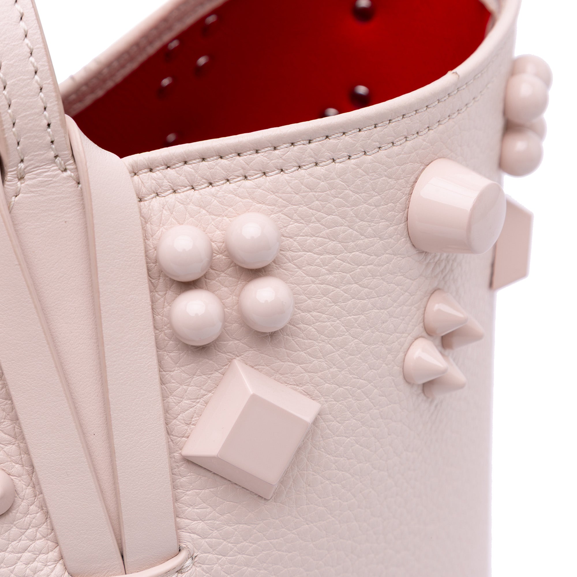 Small Grained Calfskin Studded Cabata Tote
