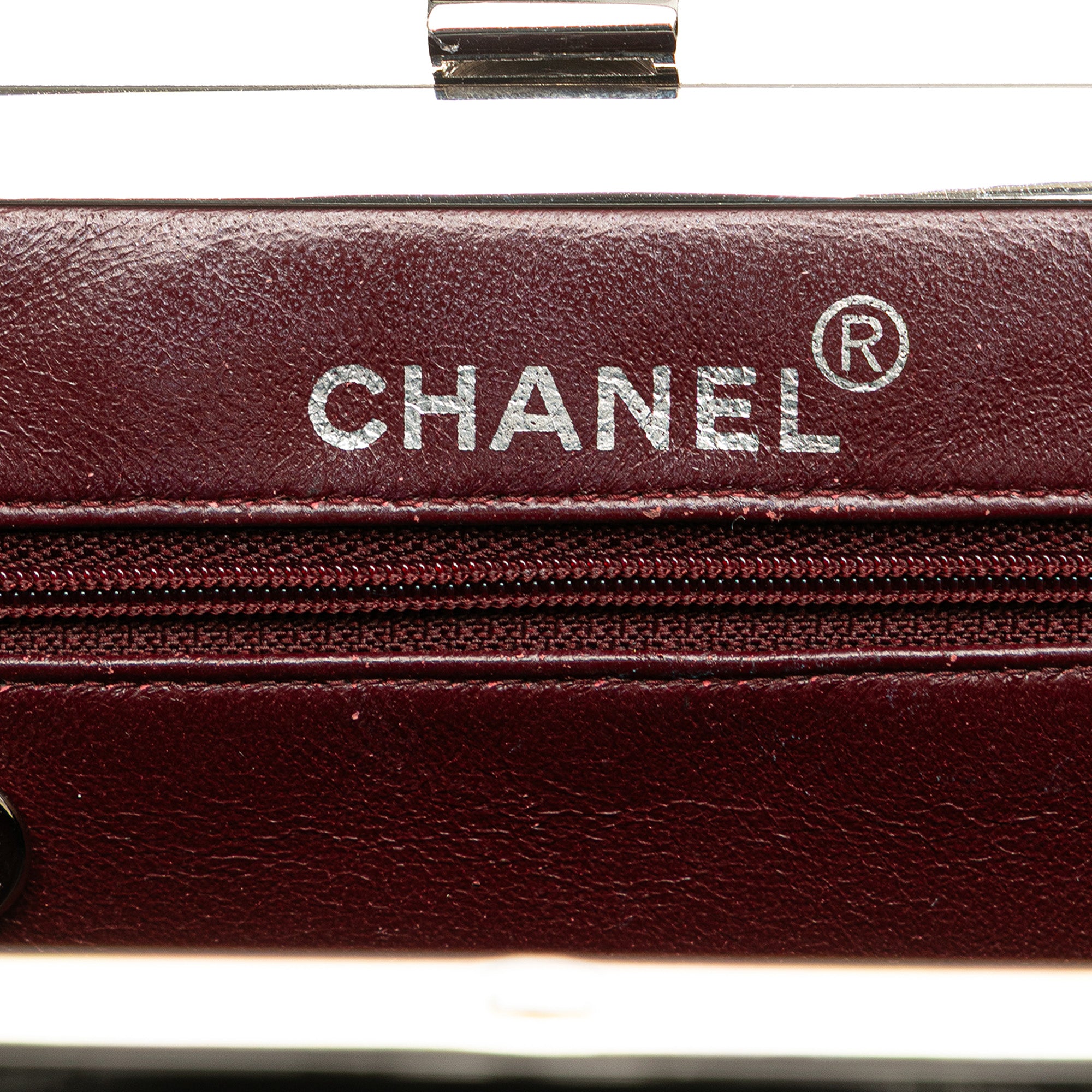 CC Quilted Lambskin Kiss Lock Frame Top Handle Bag