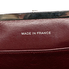 CC Quilted Lambskin Kiss Lock Frame Top Handle Bag