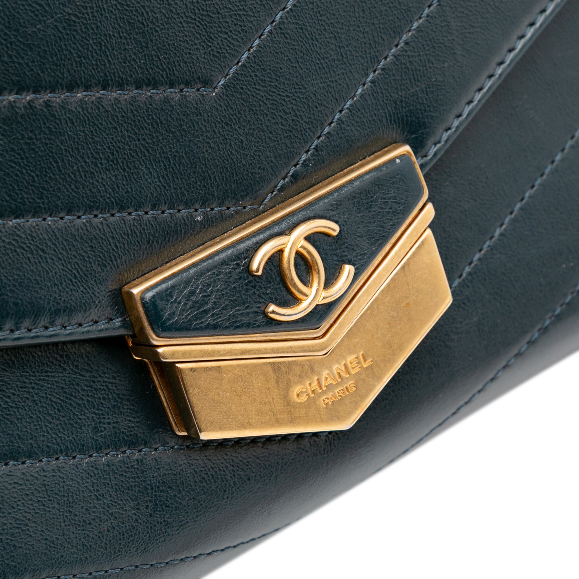 CC Chevron Calfskin Medal Flap