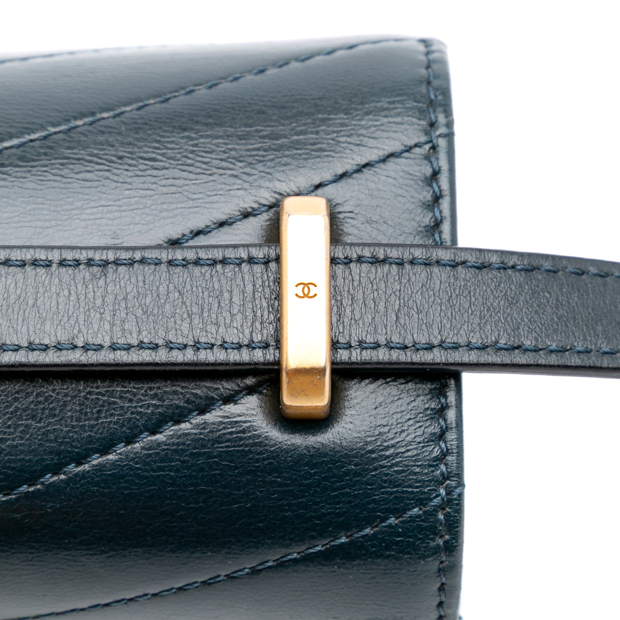 CC Chevron Calfskin Medal Flap