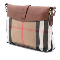 Small House Check Canvas and Leather Horseshoe Milton Crossbody