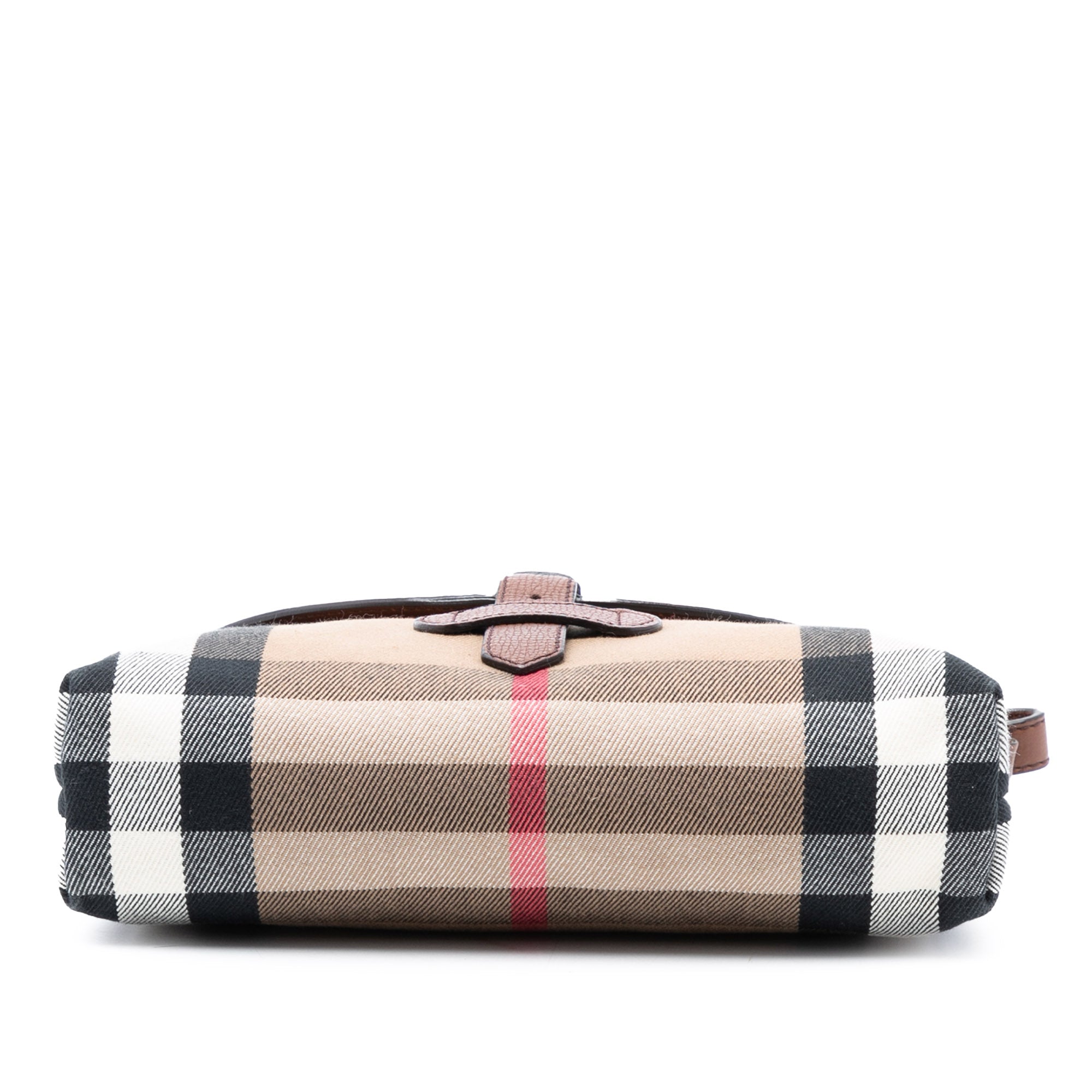 Small House Check Canvas and Leather Horseshoe Milton Crossbody