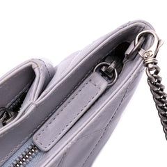 Quilted Glazed Calfskin Coco Pleats Chain Clutch