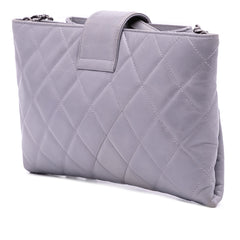 Quilted Glazed Calfskin Coco Pleats Chain Clutch