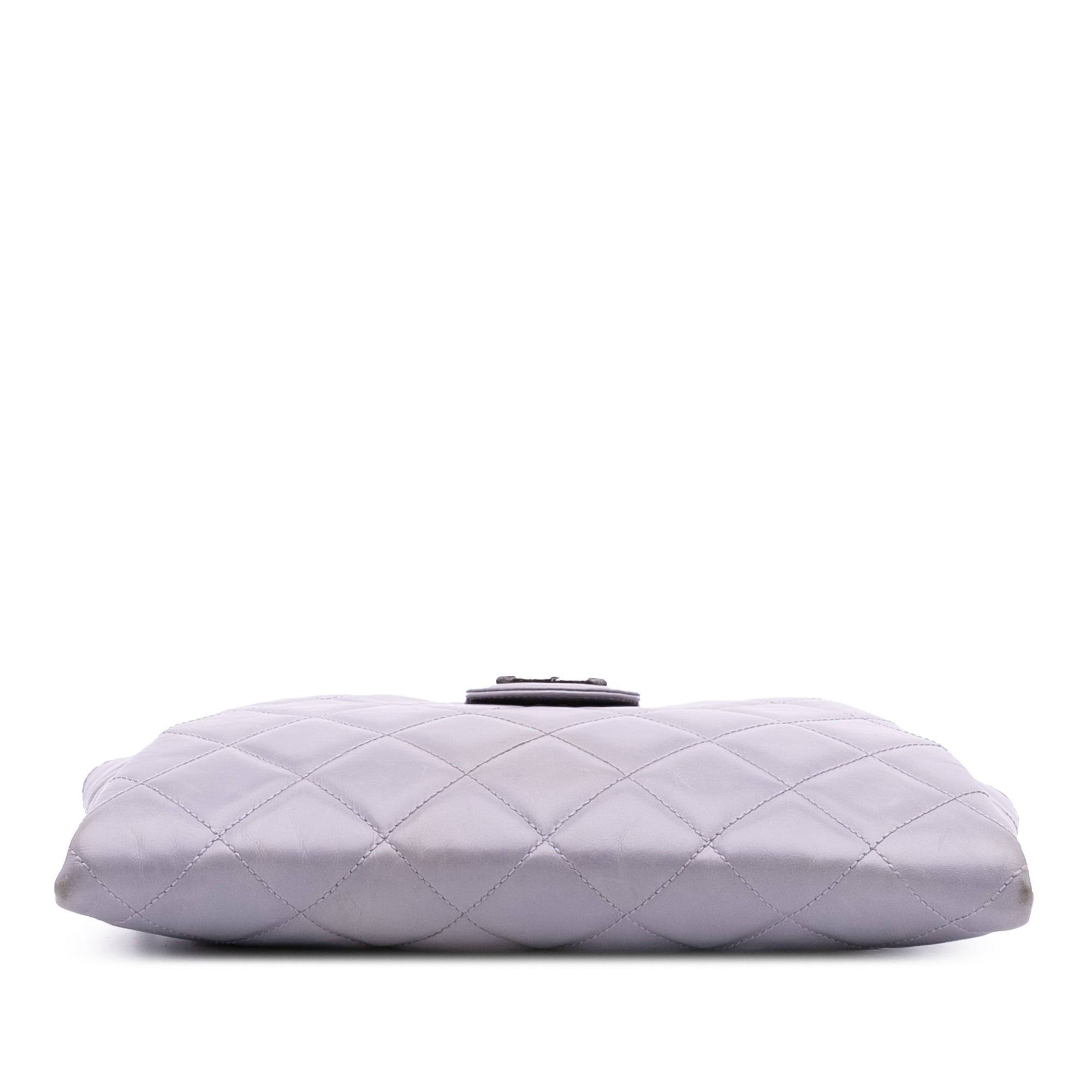 Quilted Glazed Calfskin Coco Pleats Chain Clutch