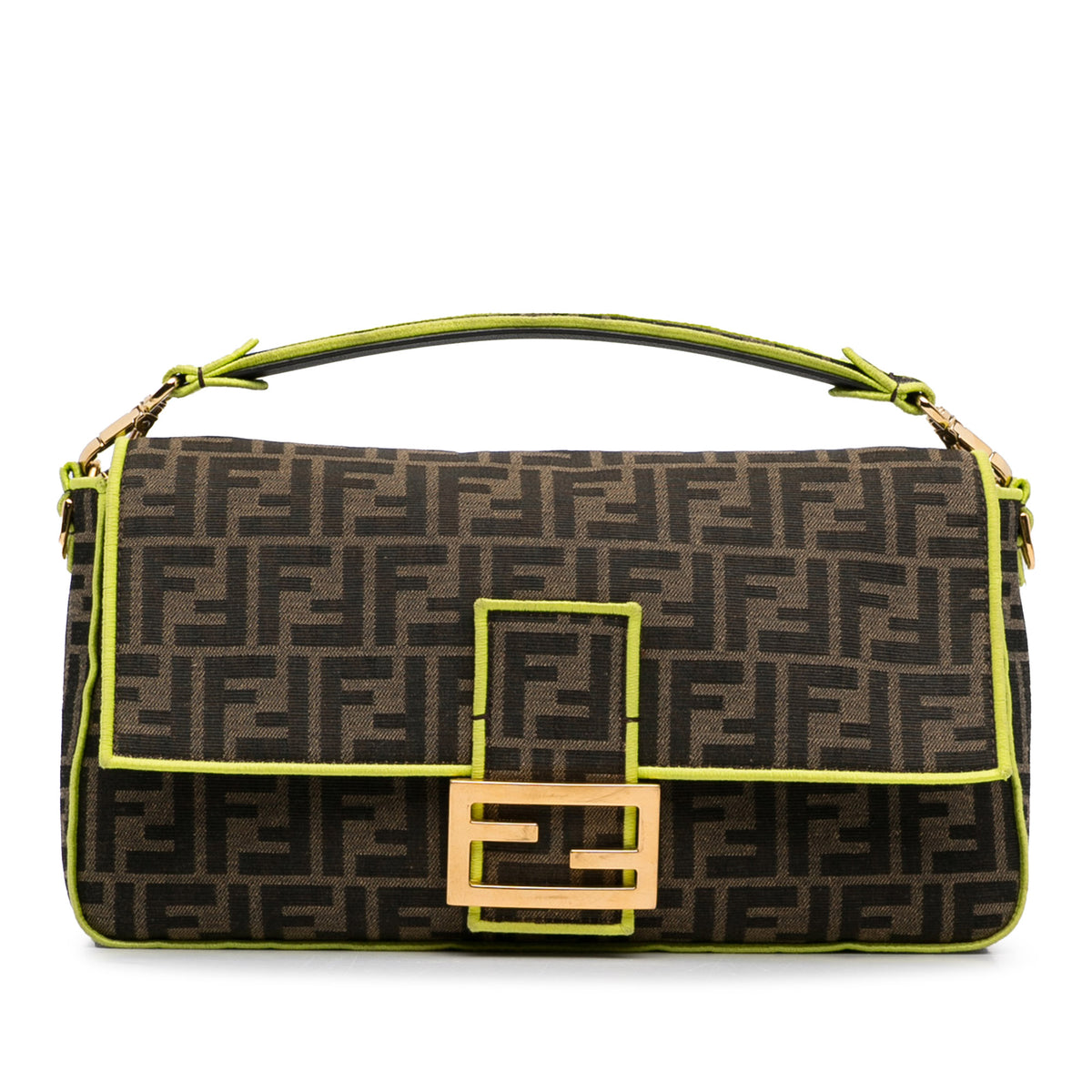 Large Zucca Fluo Trim Baguette Satchel_0