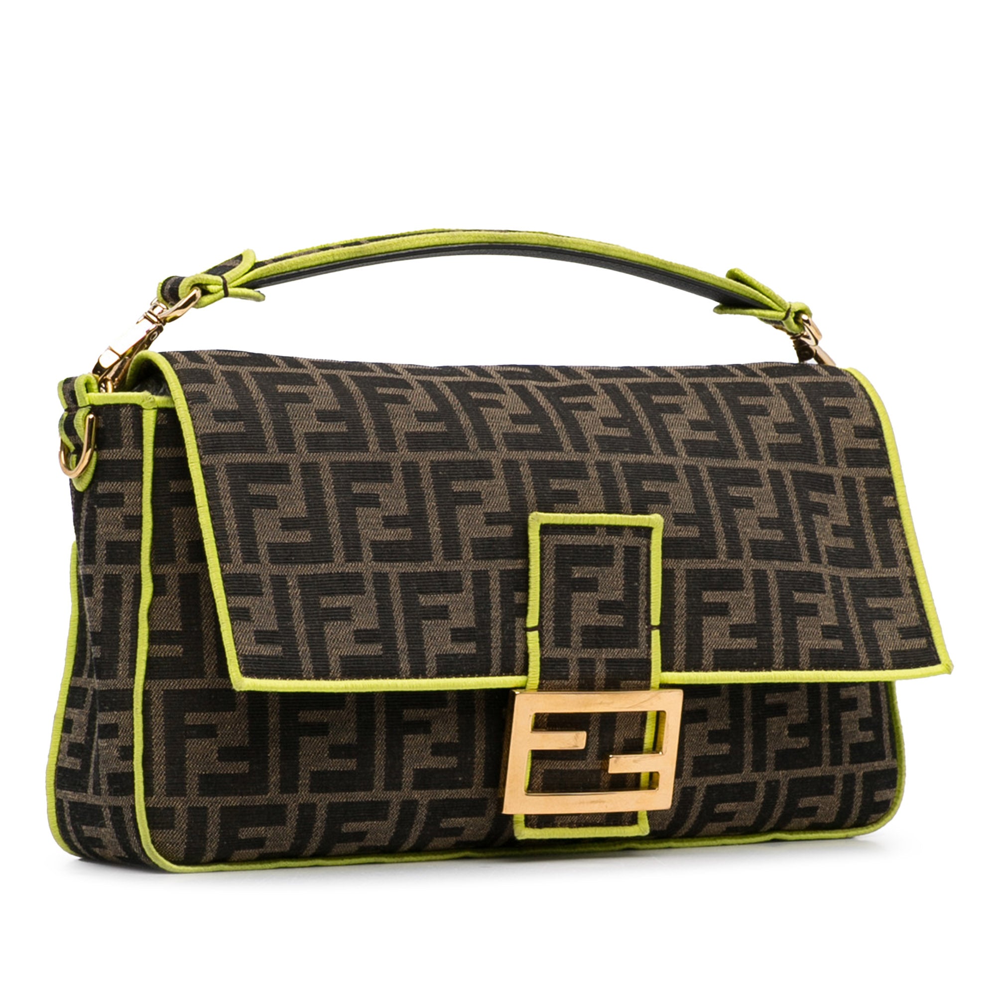 Large Zucca Fluo Trim Baguette Satchel_1