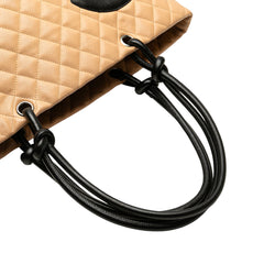 Large Quilted Lambskin Cambon Ligne Tote