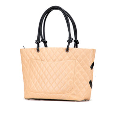 Large Quilted Lambskin Cambon Ligne Tote