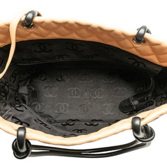 Large Quilted Lambskin Cambon Ligne Tote