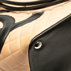 Large Quilted Lambskin Cambon Ligne Tote