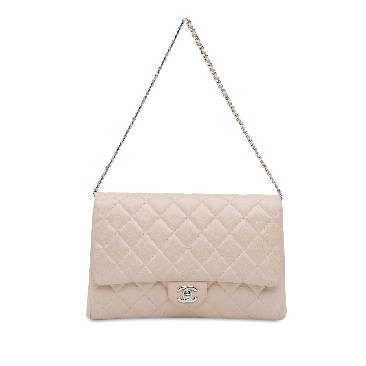 Quilted Caviar Flap Clutch with Chain_0