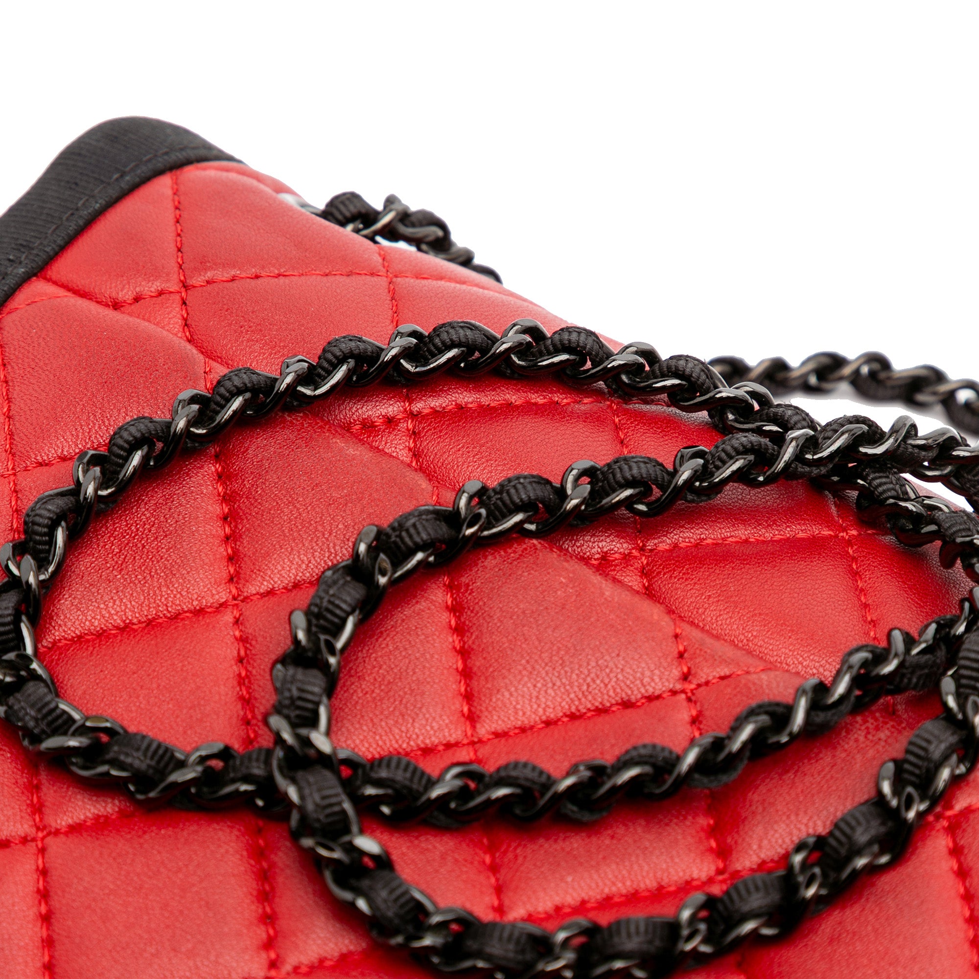 Medium Quilted Lambskin Grosgrain Two Tone Flap