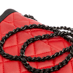 Medium Quilted Lambskin Grosgrain Two Tone Flap