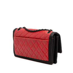 Medium Quilted Lambskin Grosgrain Two Tone Flap