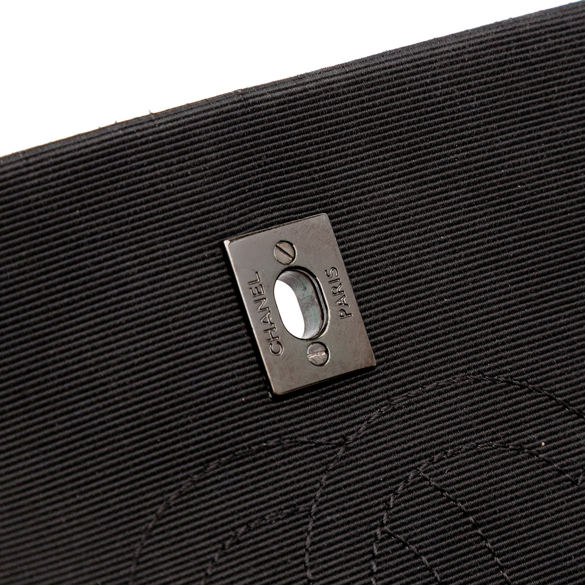Medium Quilted Lambskin Grosgrain Two Tone Flap