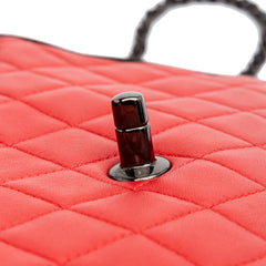 Medium Quilted Lambskin Grosgrain Two Tone Flap