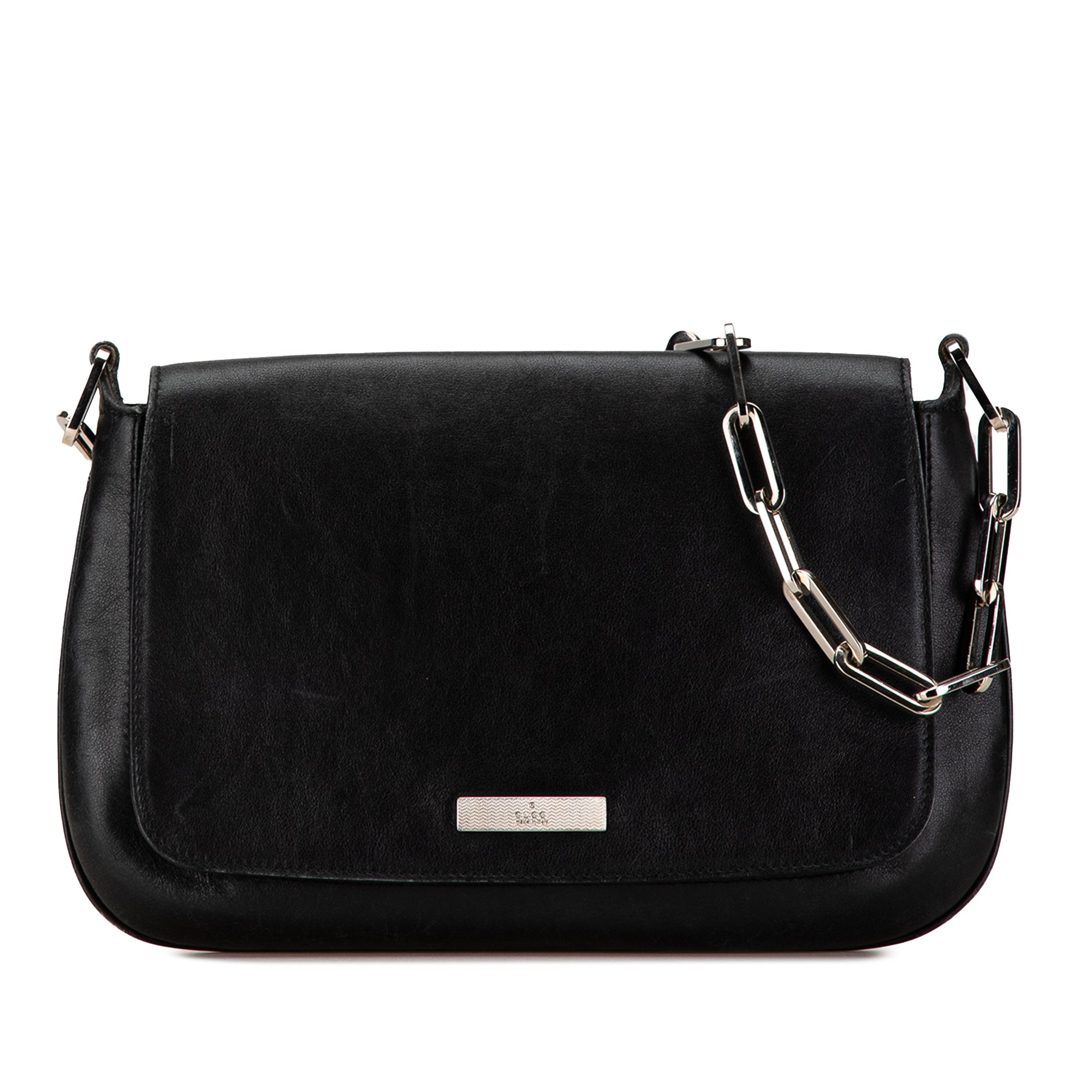 Calfskin Leather Chain Shoulder Bag_0