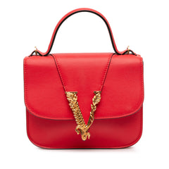 Small Leather Virtus Top Handle Flap