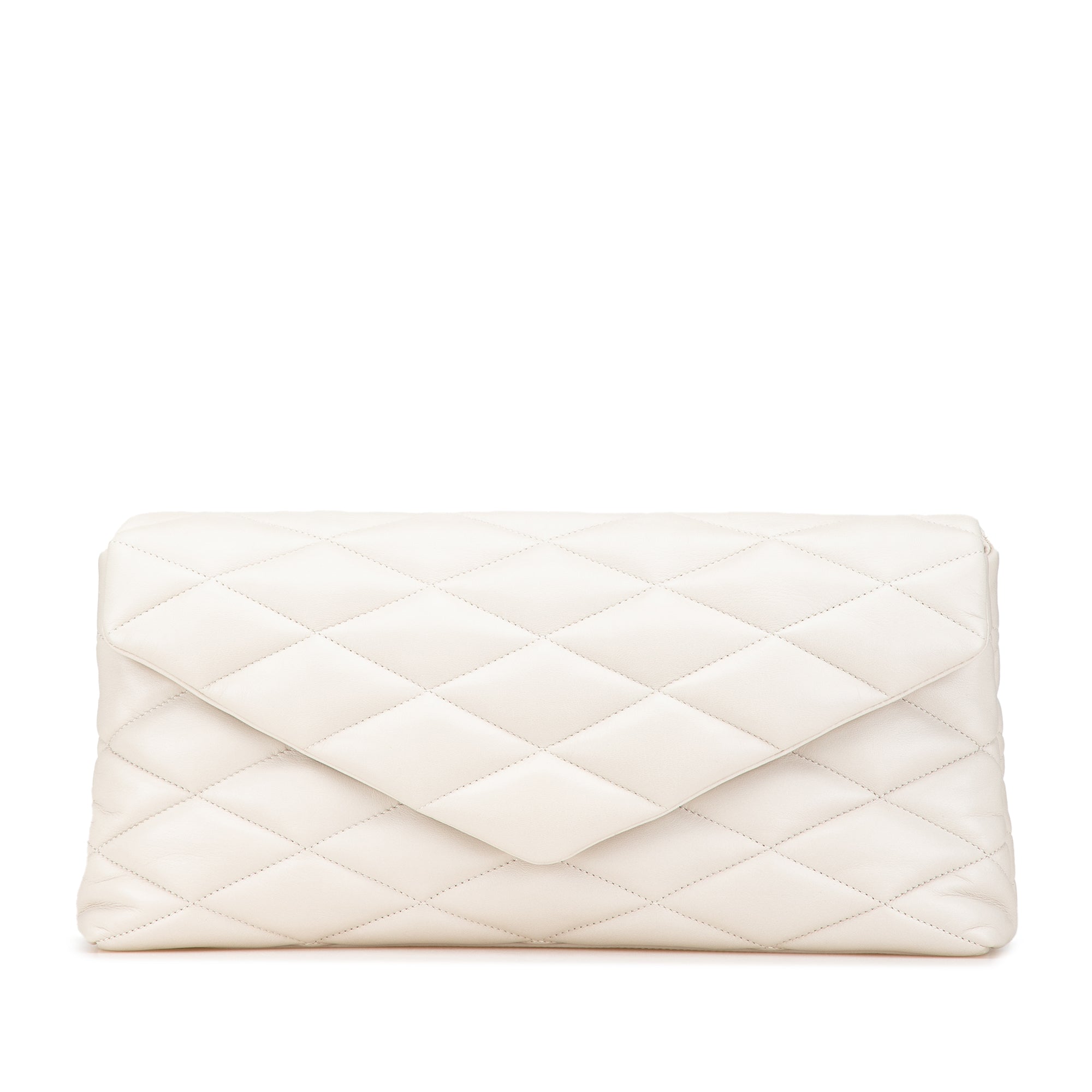 Large Quilted Lambskin Sade Clutch