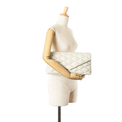 Large Quilted Lambskin Sade Clutch