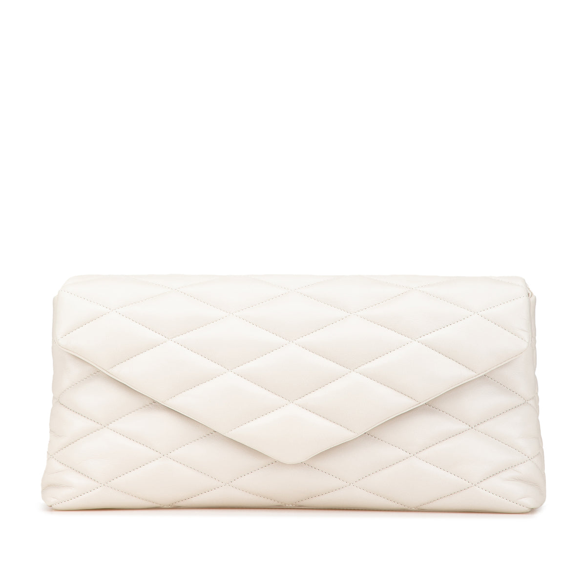 Large Quilted Lambskin Sade Clutch