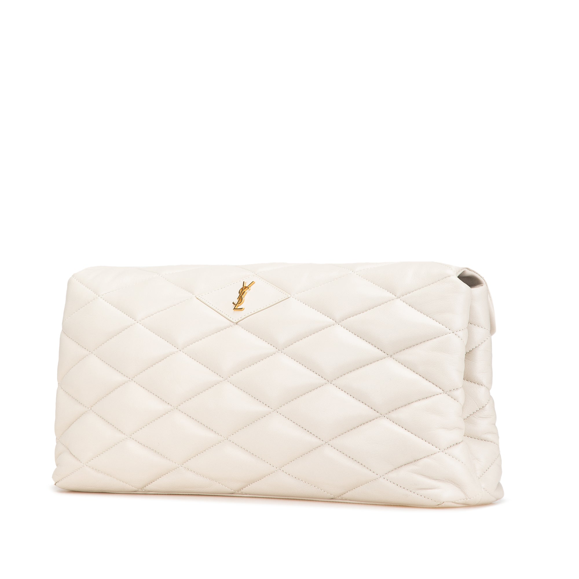 Large Quilted Lambskin Sade Clutch