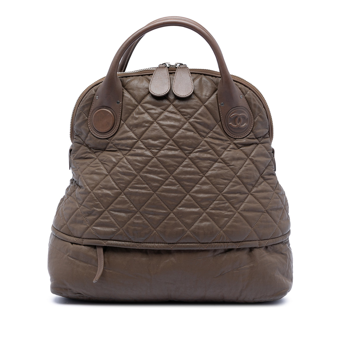 Quilted Coated Canvas Expandable Zip Travel Bag