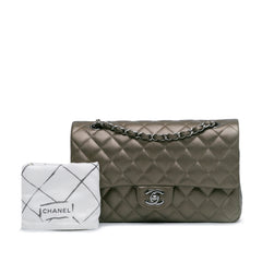 Medium Classic Metallic Caviar Double Flap