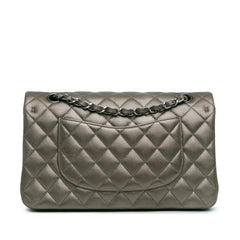 Medium Classic Metallic Caviar Double Flap