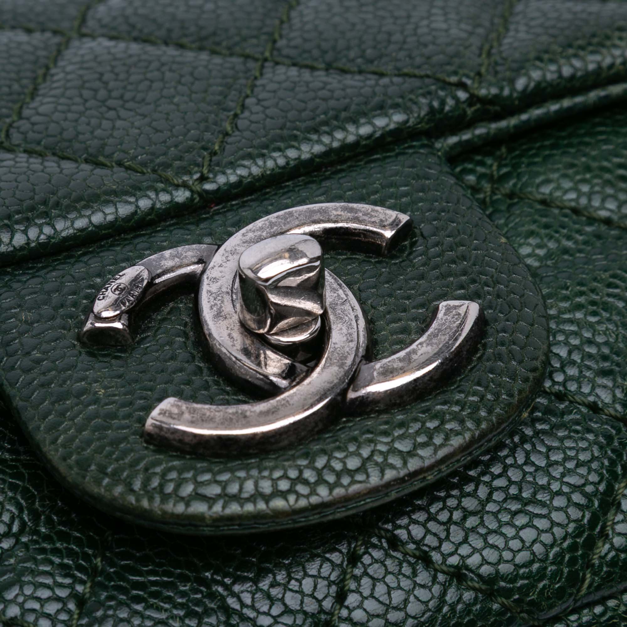 Medium Quilted Iridescent Caviar Easy Flap