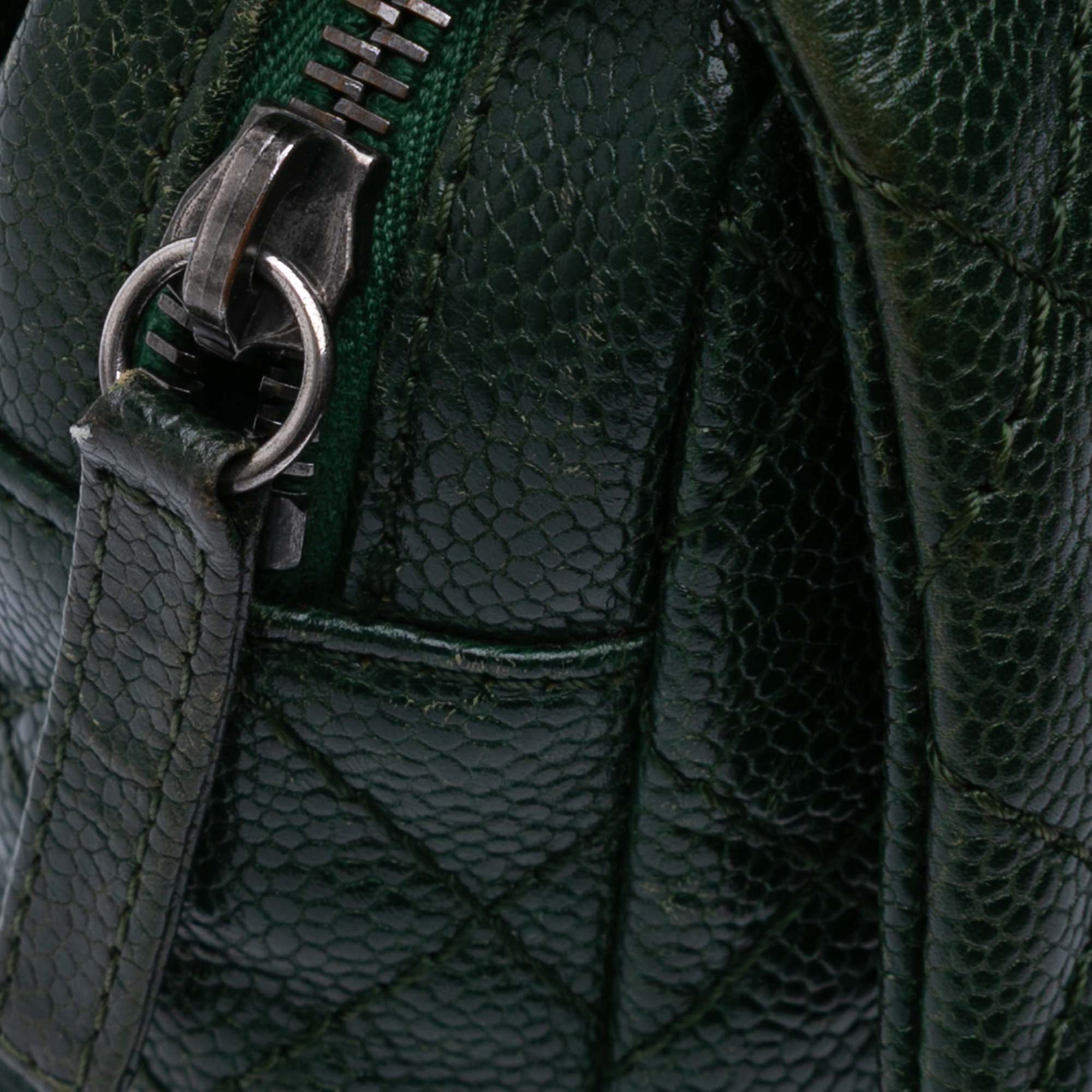 Medium Quilted Iridescent Caviar Easy Flap