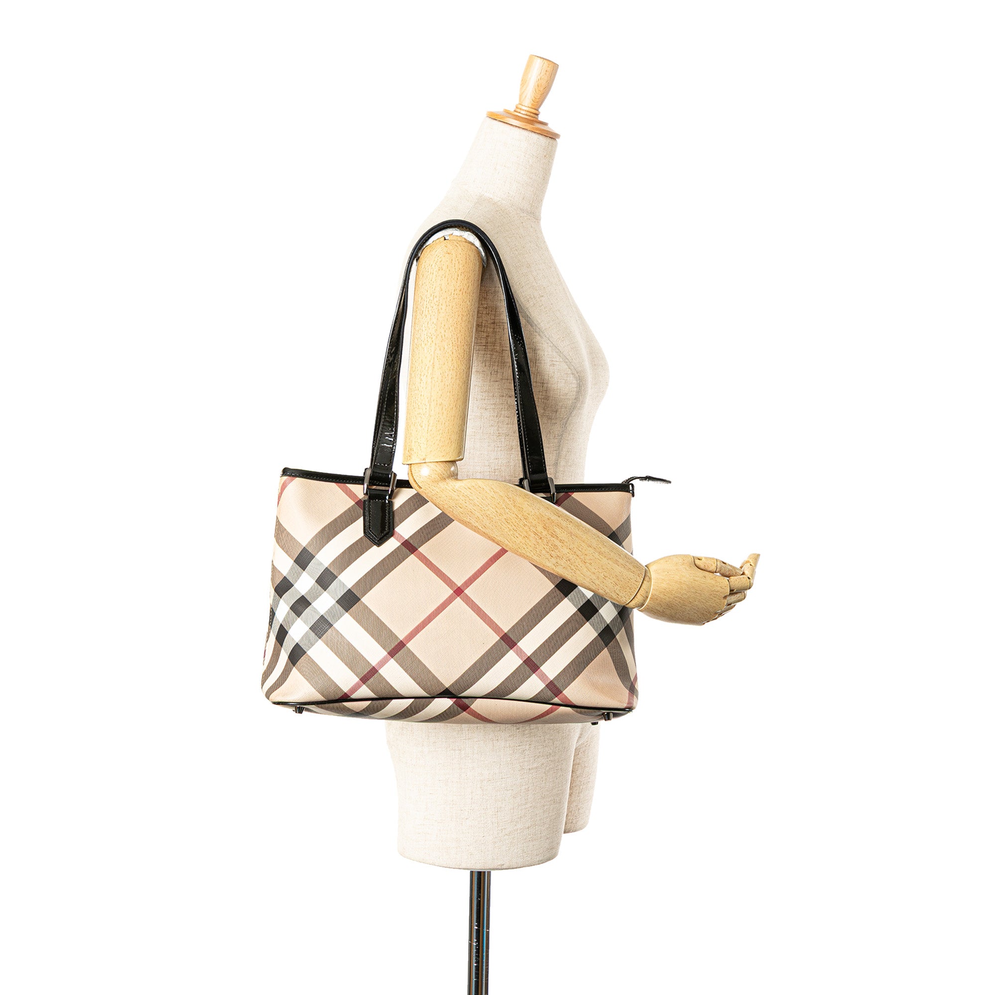 Supernova Check Coated Canvas Tote