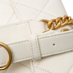 CC Quilted Lambskin Round Moon Messenger Flap