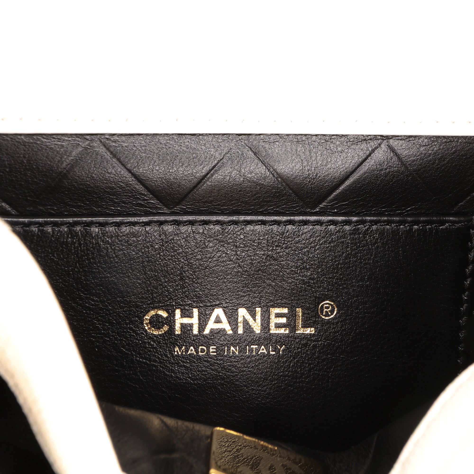 CC Quilted Lambskin Round Moon Messenger Flap