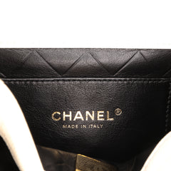CC Quilted Lambskin Round Moon Messenger Flap