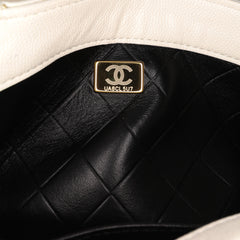 CC Quilted Lambskin Round Moon Messenger Flap
